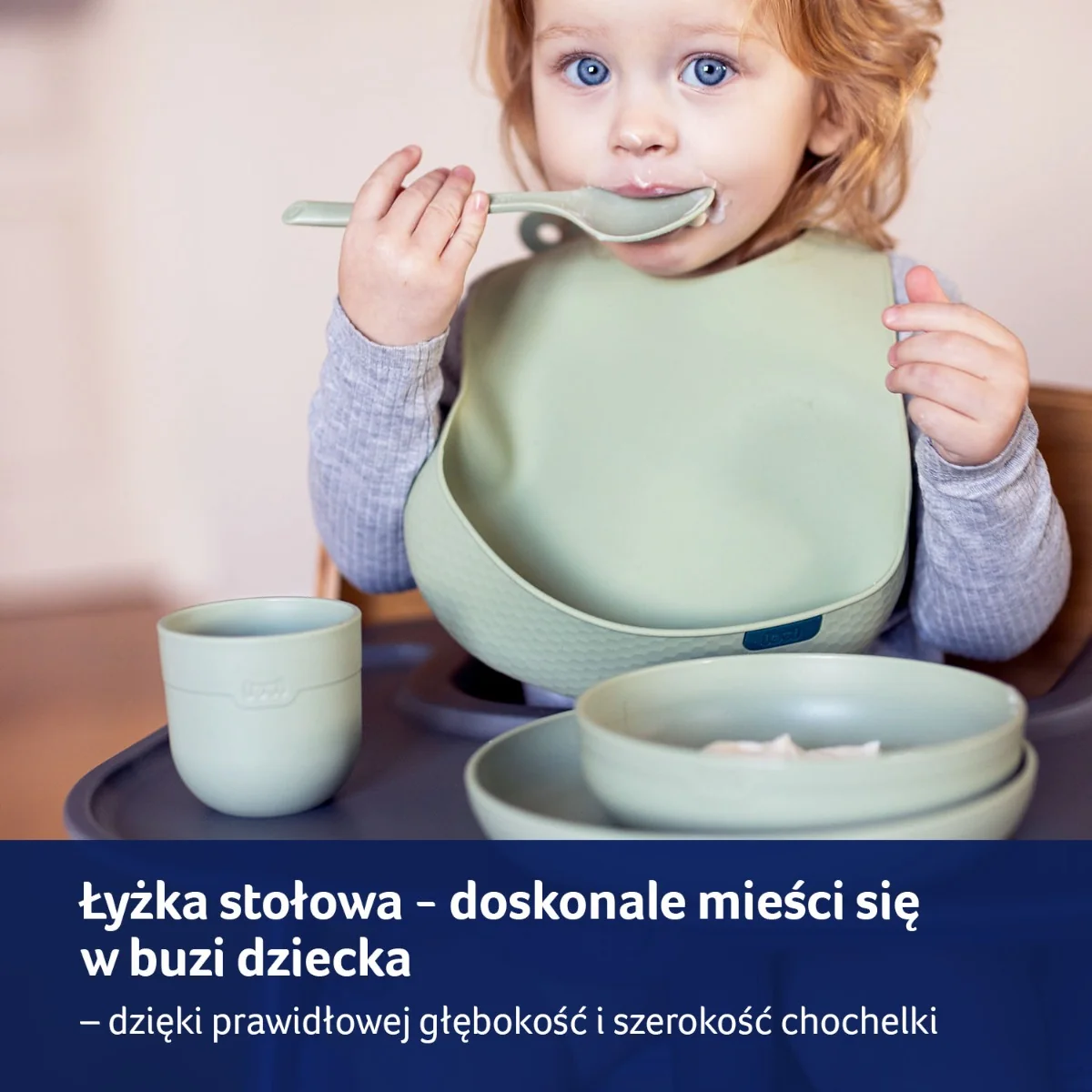 LOVI Zestaw Pierwsza łyżeczka i łyżka stołowa pistachio, 2 sztuki