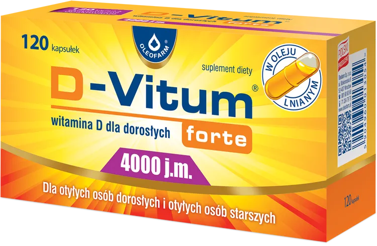 D-Vitum forte 4000 j.m., suplement diety, 120 kapsułek