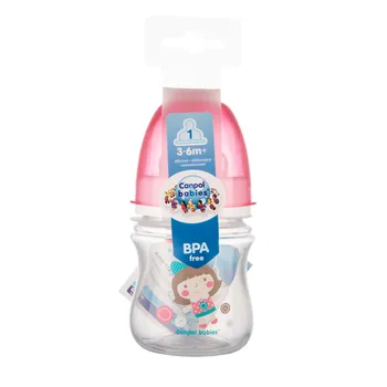 Canpol Babies, butelka szerokootworowa, antykolkowa, 3-6 miesiąca 35/205, 120 ml 