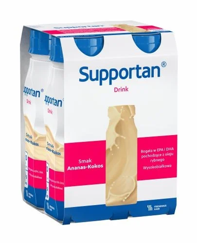 Supportan Drink płyn o smaku ananasowo-kokosowym, 4 x 200 ml