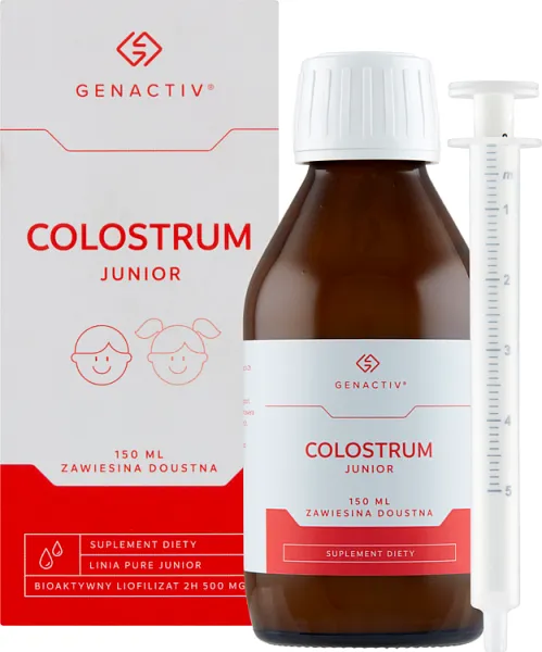 Colostrum Junior Genactiv, zawiesina doustna, suplement diety, 150 ml 