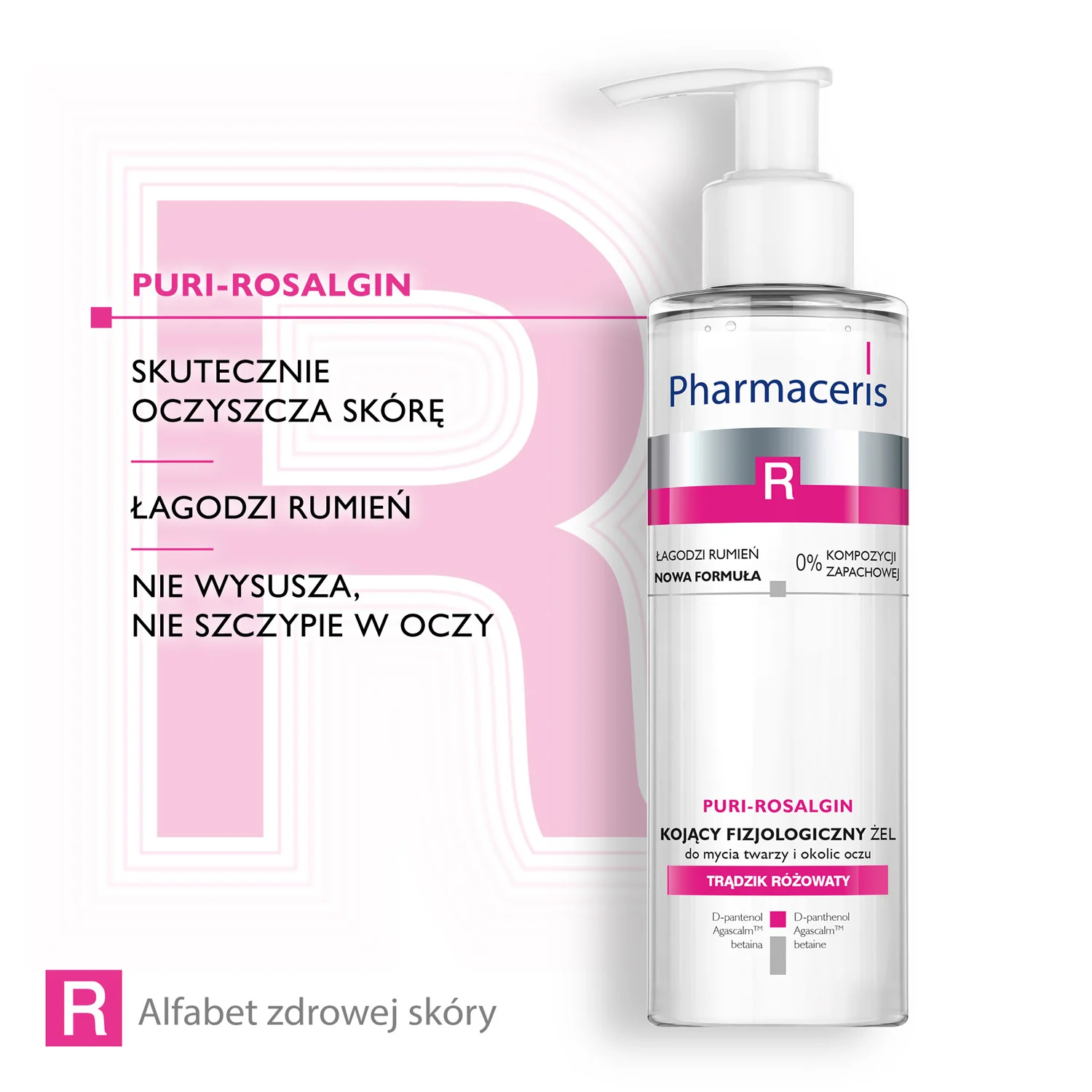 Pharmaceris R Puri-Rosalgin kojący fizjologiczny żel do mycia twarzy i okolic oczu, 190 ml