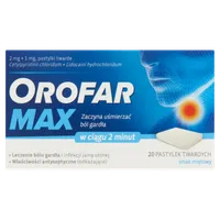 Orofar Max, 2 mg + 1 mg, 20 pastylek twardych
