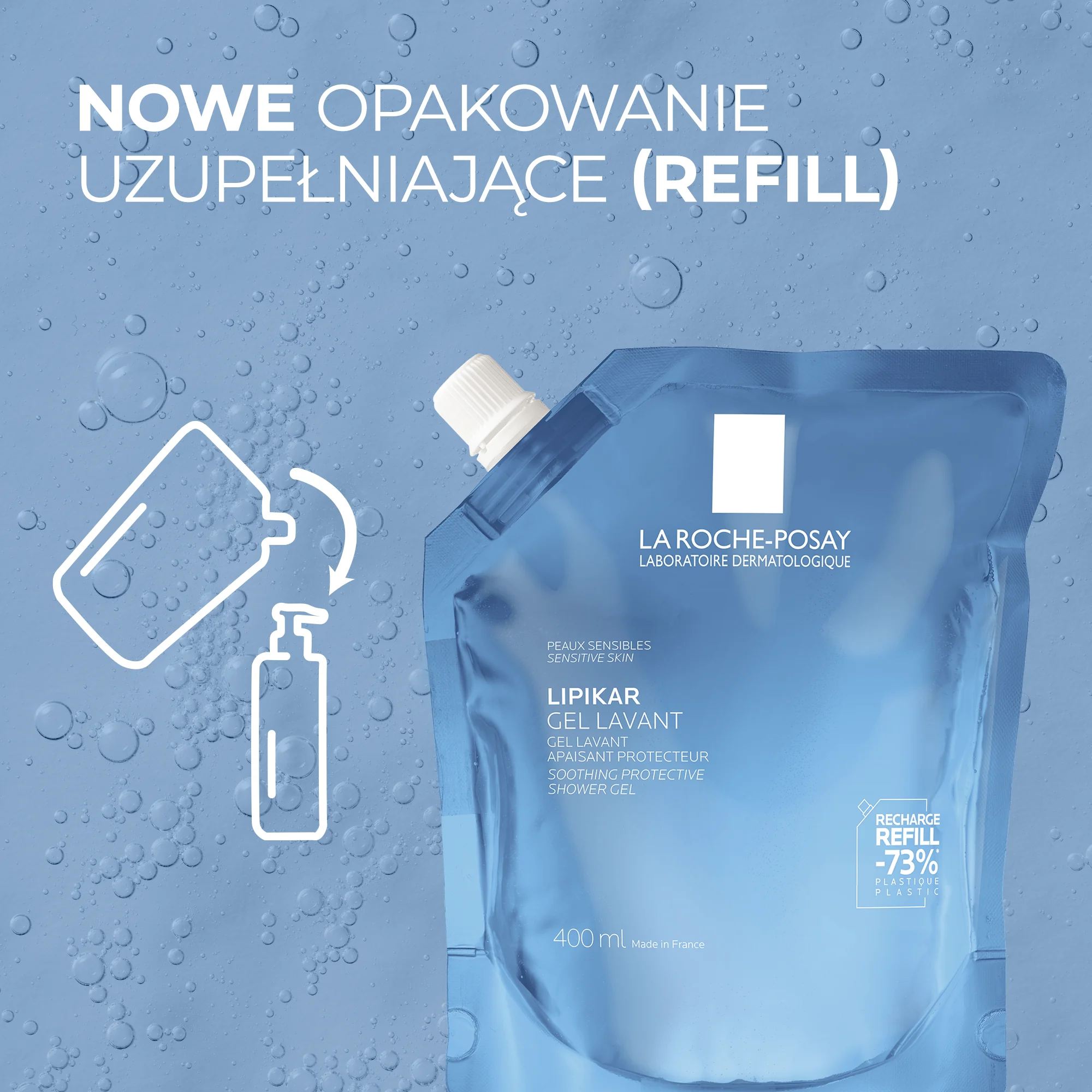 La Roche-Posay Lipikar żel REFILL, 400 ml