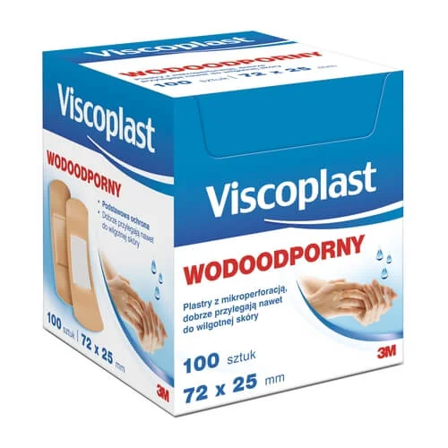 Viscoplast Pierwsza Pomoc plastry wodoodporne 72 mm x 25 mm, 100 szt.