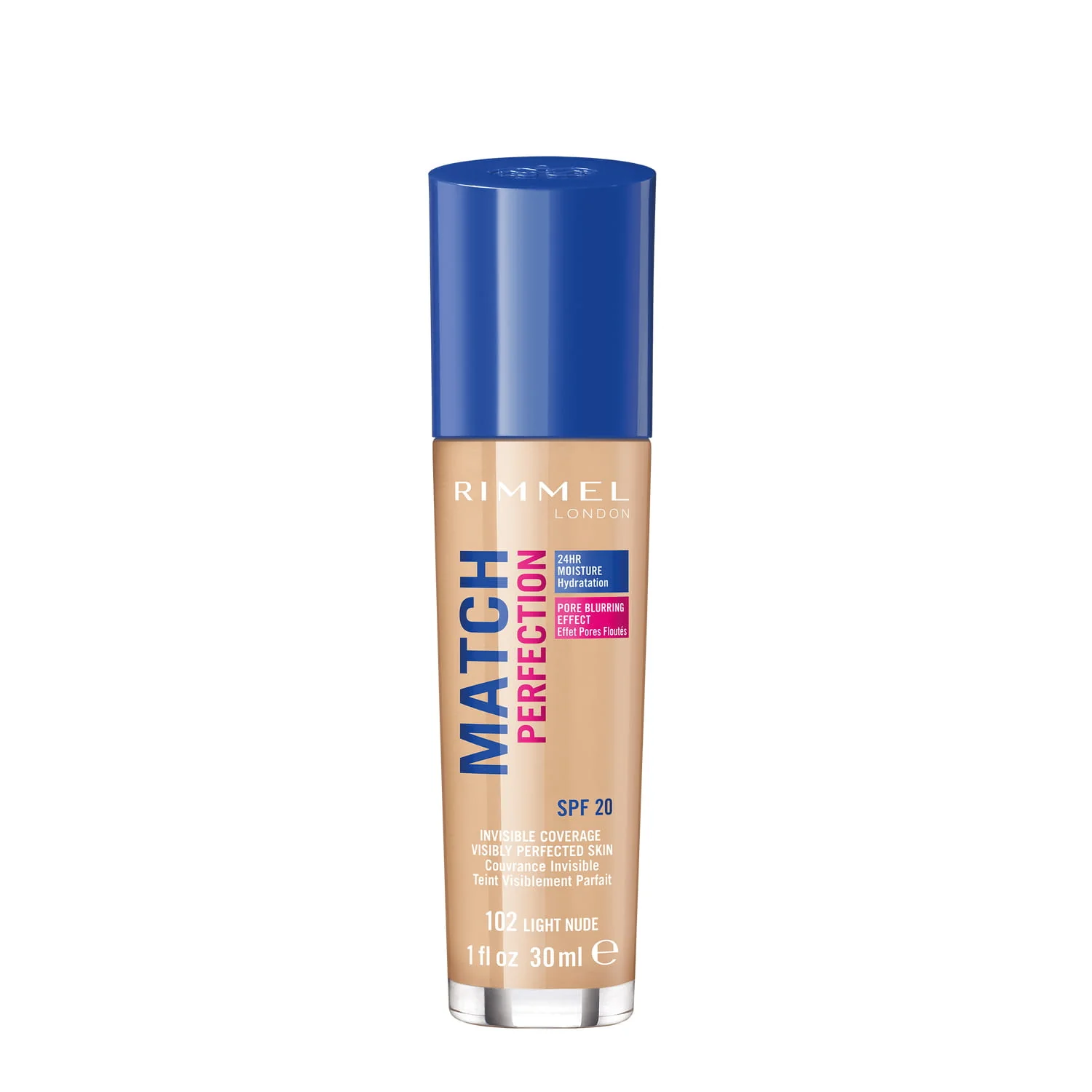 Rimmel Match Perfection podkład do twarzy nawilżający nr 102 Light Nude, 30 ml