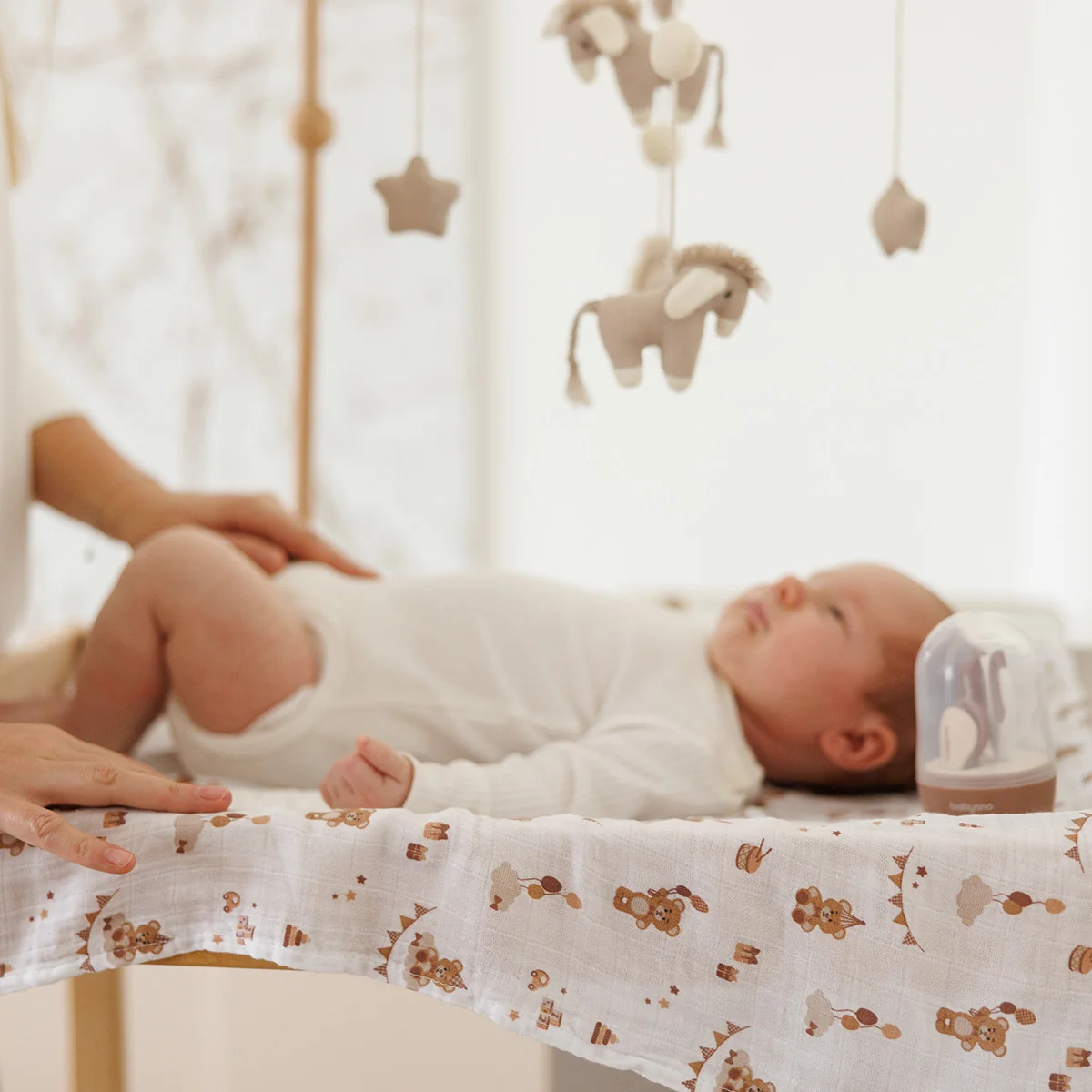 Babyono pieluszki bambusowe, brązowy, 3 sztuki