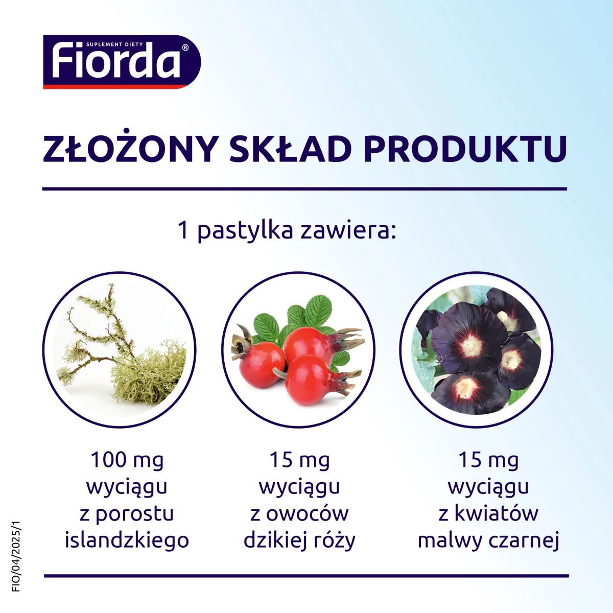 Fiorda 30 pastylek do ssania o smaku porzeczkowym