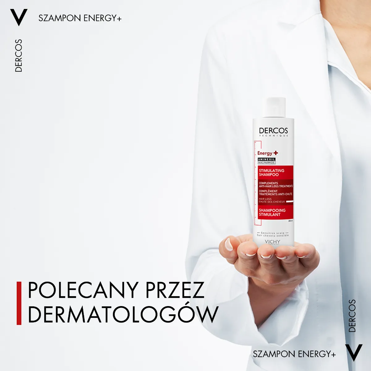 Vichy Dercos, szampon energetyzujący wspierający kurację na wypadanie włosów, 200 ml 