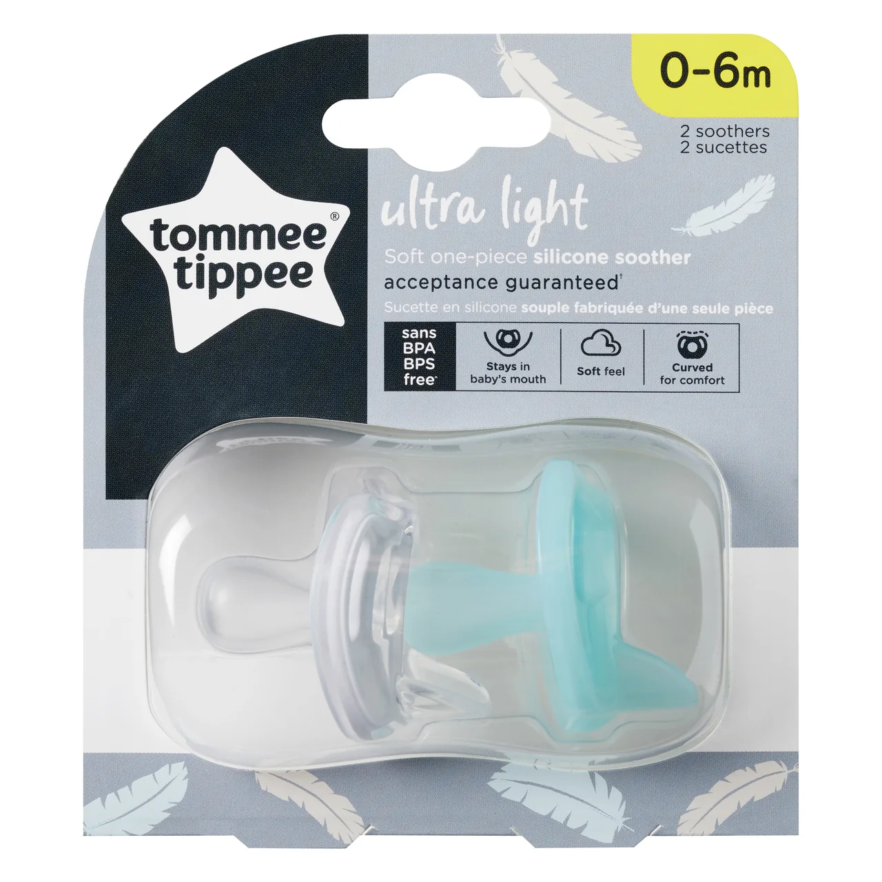 Tommee Tippee smoczek uspokajający ultra light 0-6 m, 2 sztuki