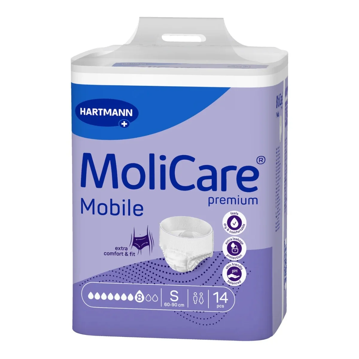 Majtki chłonne MoliCare Premium Mobile 8 kropli rozmiar S, 14 sztuk