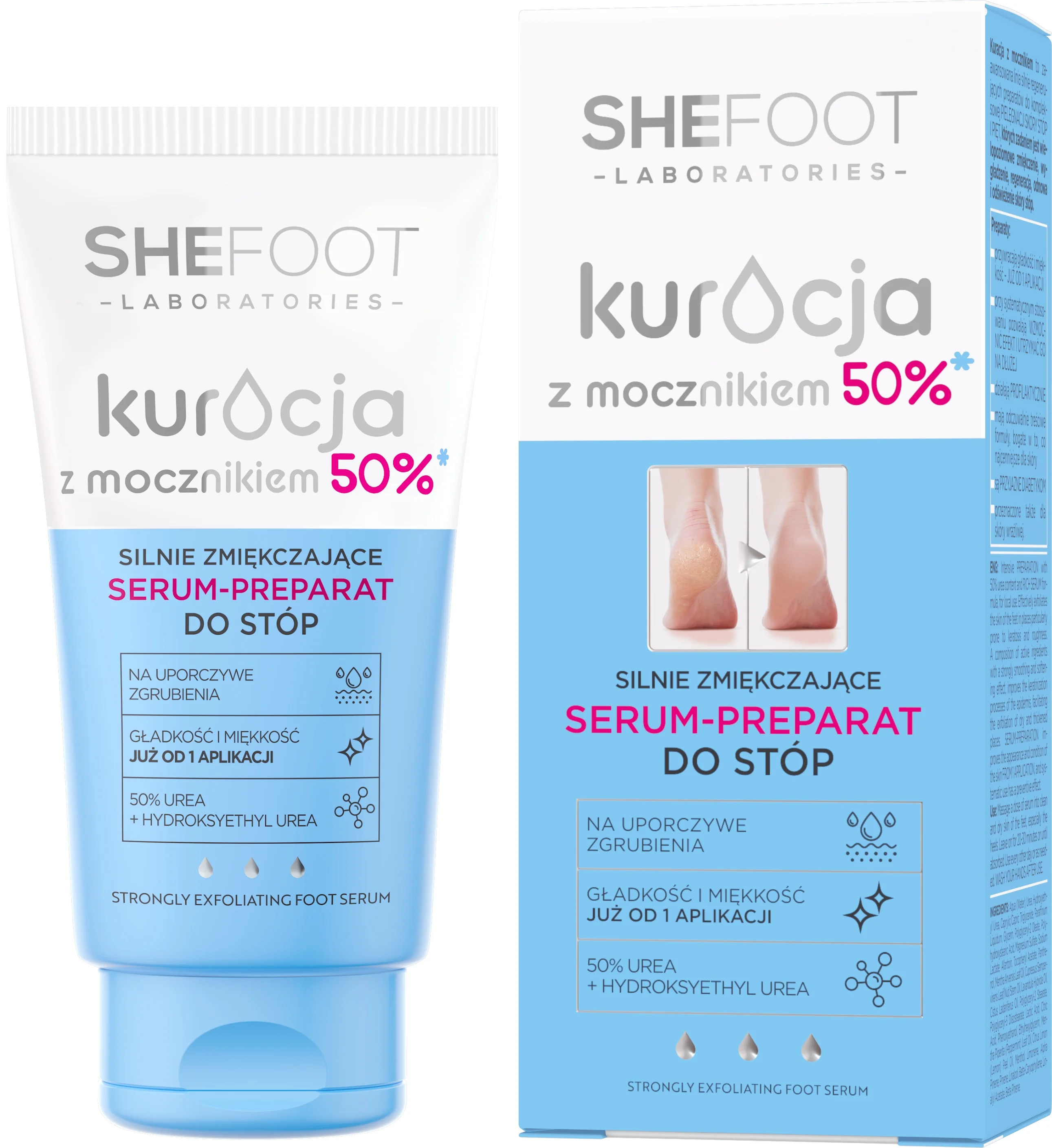 SheeFoot Kuracja z mocznikiem silnie zmiękczające serum-preparat 50% mocznika, 50 ml
