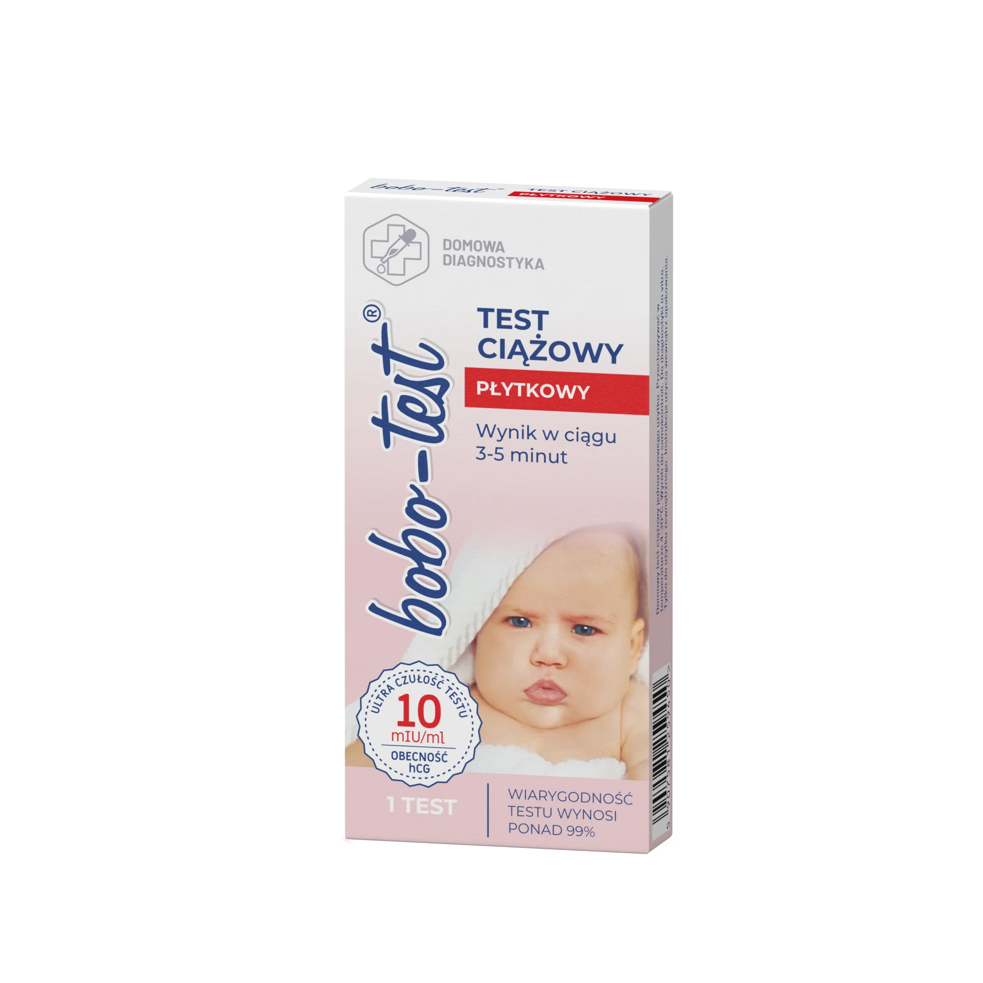 bobo-test® test ciążowy płytkowy 10 mlU/ml, 1 sztuka