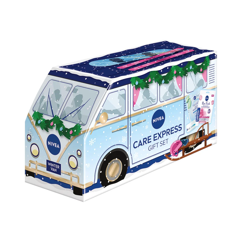 Nivea Care Express Zestaw maseczka, 2 sztuki + krem, 50 ml + balsam do ust, 4,8 g
