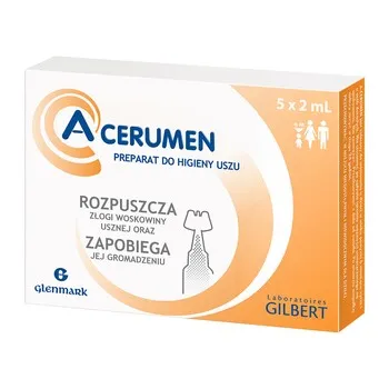 A-Cerumen, preparat do higieny uszu, 5 ampułek po 2 ml 