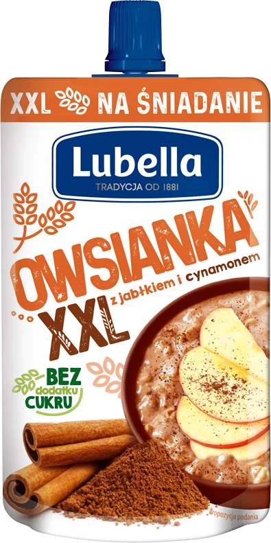 Lubella owsianka XXL z jabłkiem i cynamonem, 170 g