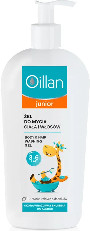OILLAN Junior, żel do mycia ciała i włosów, 400 ml