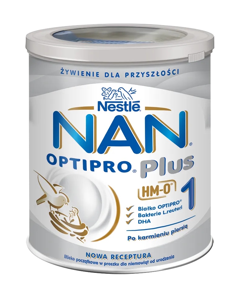 Nestle Nan Optipro Plus 1 HM-O, mleko początkowe dla niemowląt od urodzenia, 400 g