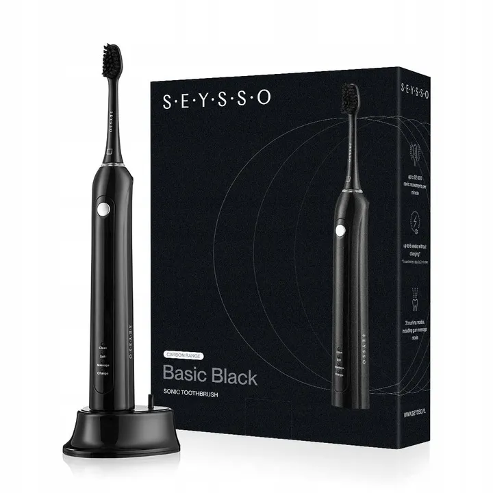 Seysso Carbon Basic Black, szczoteczka soniczna, 1 sztuka