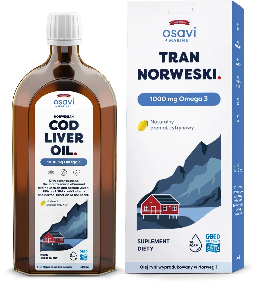 Osavi Tran Norweski 1000 mg Omega 3 smak cytrynowy, płyn, 500 ml