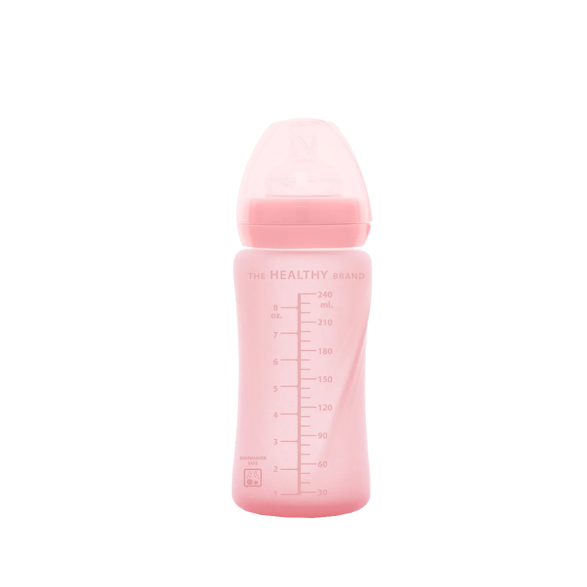 Everyday Baby szklana butelka ze smoczkiem rozmiar M różowa, 1 szt.