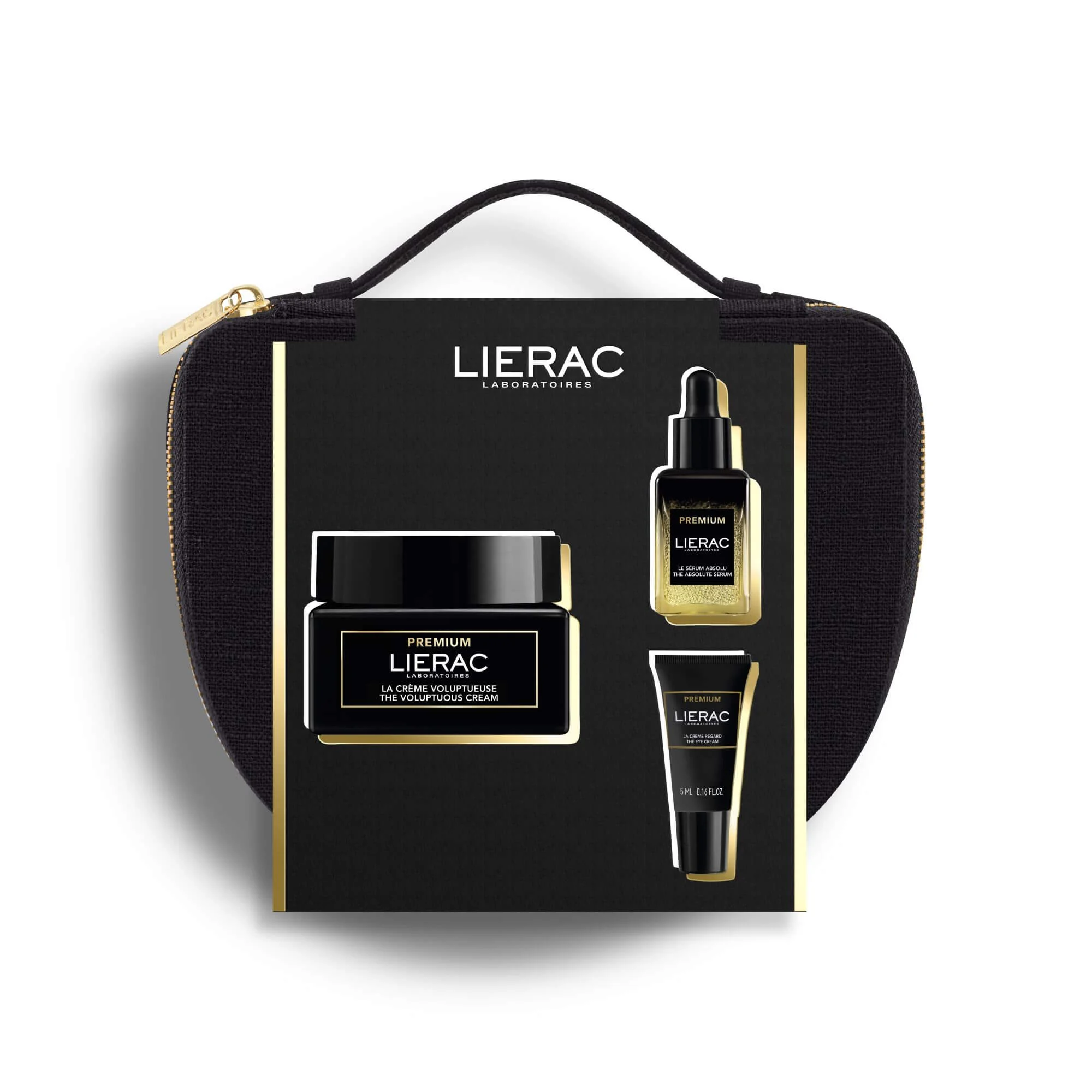 Lierac Premium bogaty krem przeciwzmarszczkowy, 50 ml + serum regenerujące, 13 ml + krem pod oczy, 5 ml
