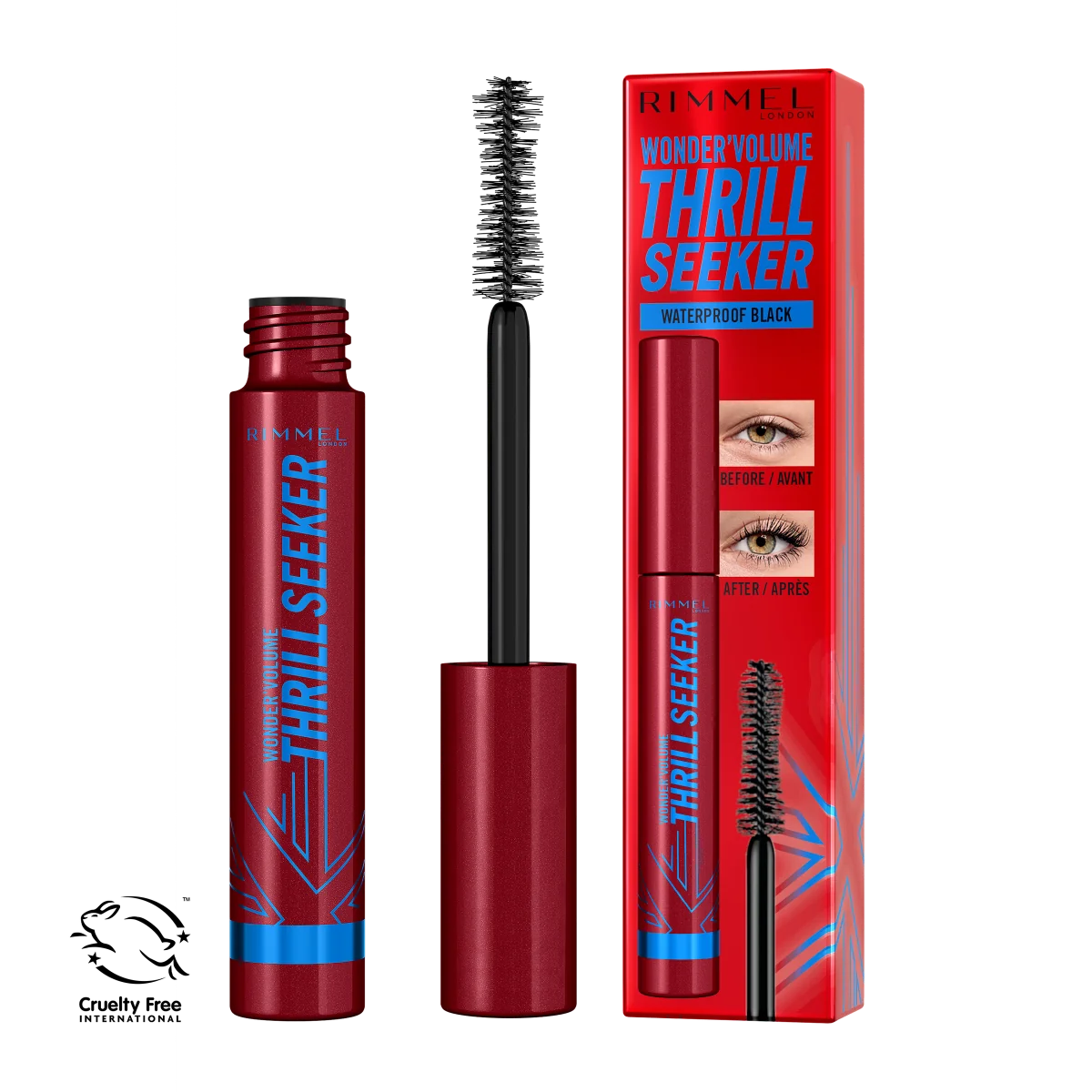 Rimmel Wonder Volume Thrill Seeker wodoodporny tusz do rzęs Black, 8 ml