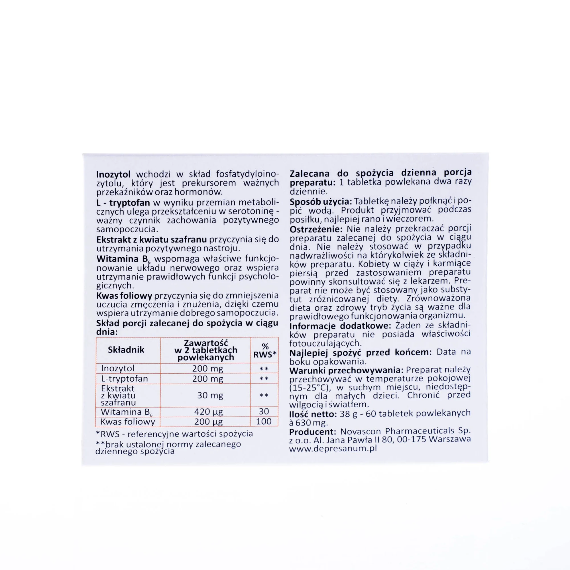 Depresanum 60 tabletek