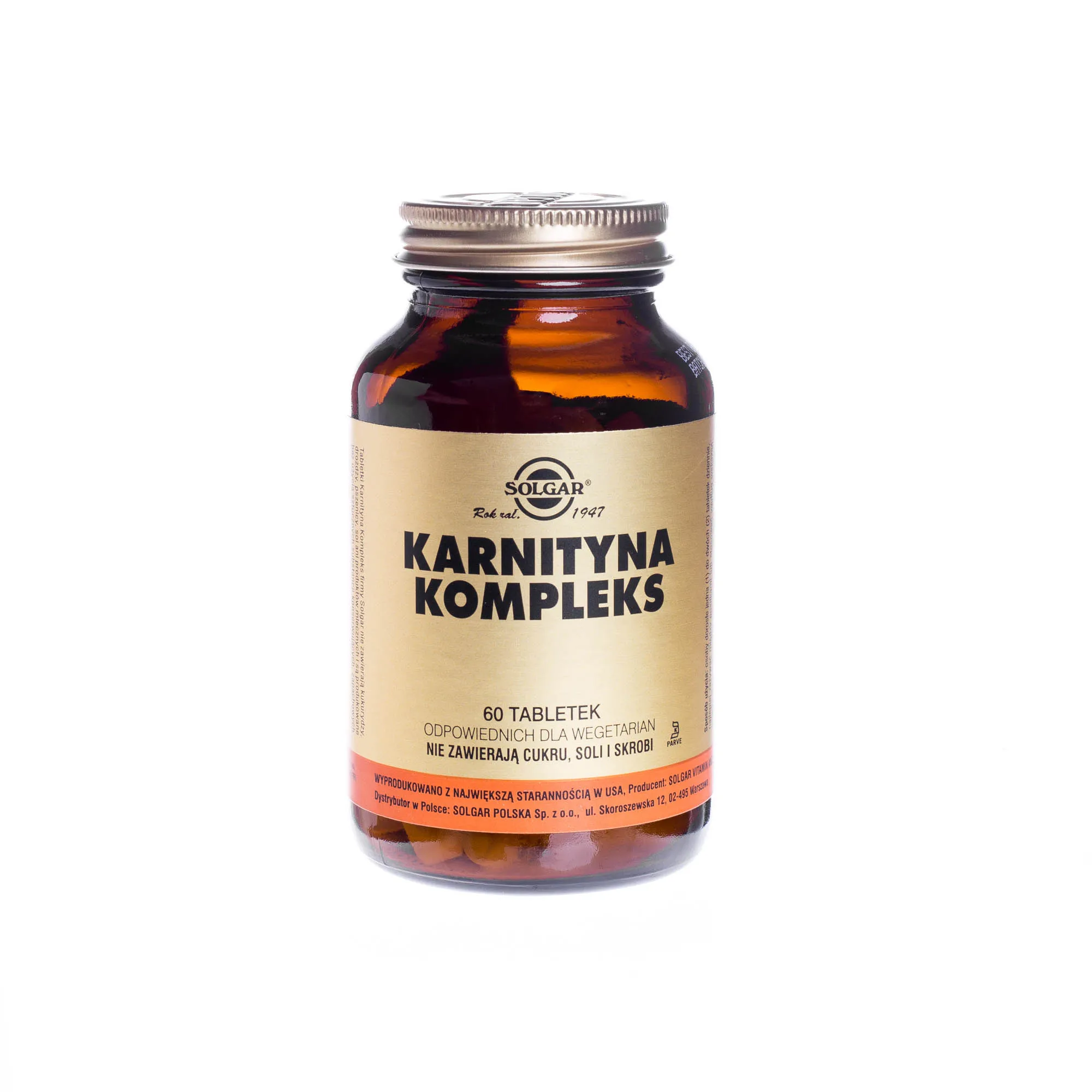 Solgar, Karnityna Kompleks, suplement diety, 60 tabletek 