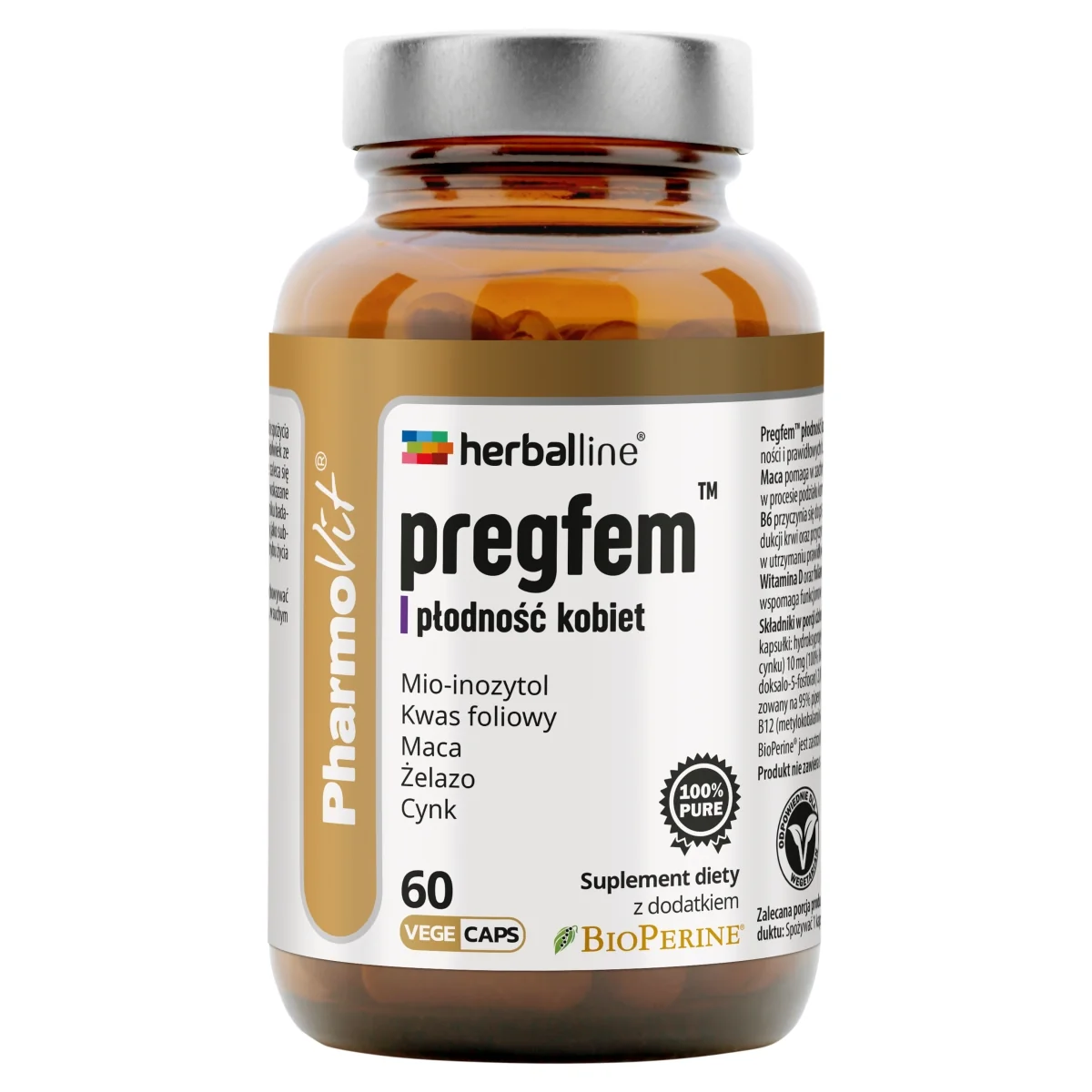 Pharmovit Pregfem™ płodność kobiet suplement diety, 60 kapsułek