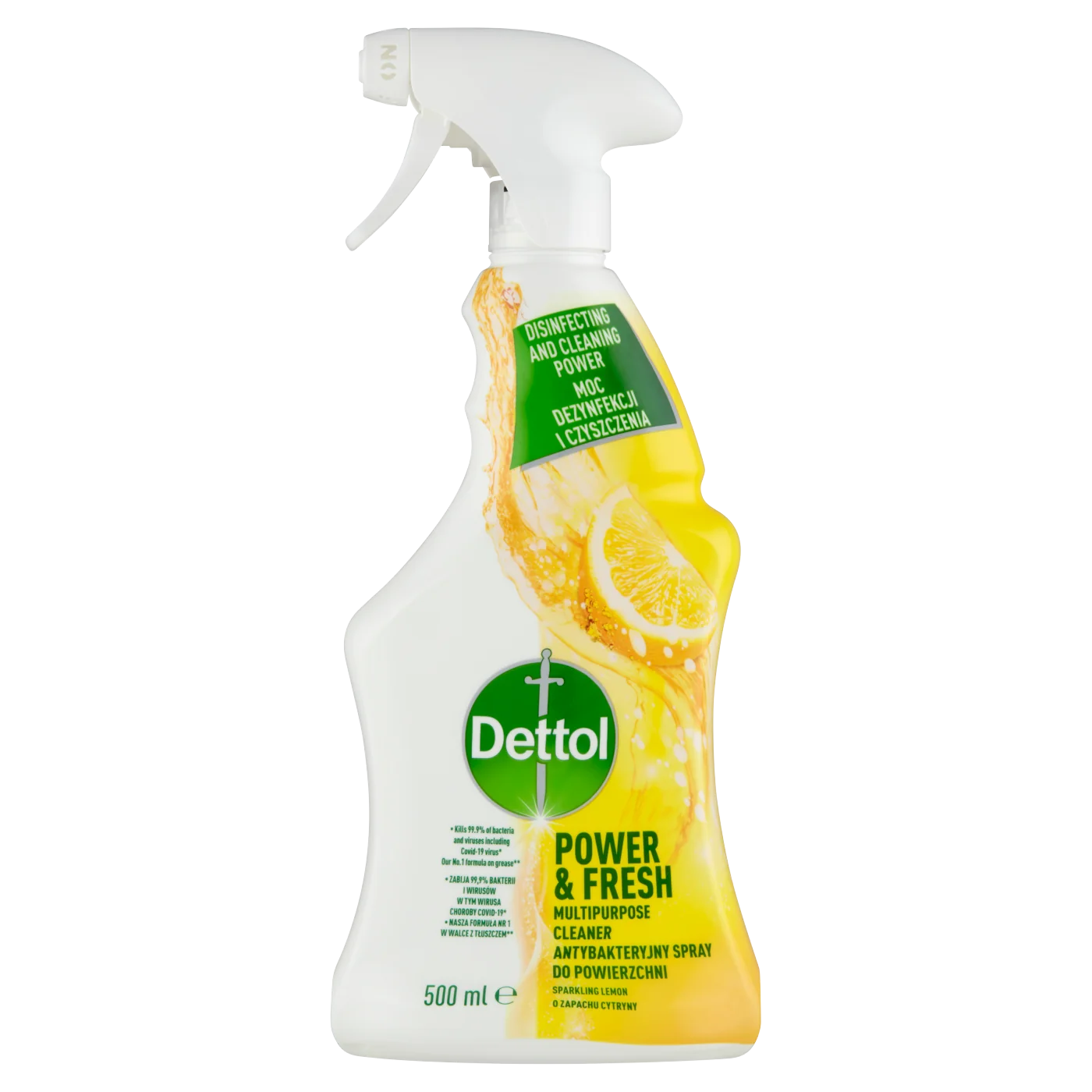 Dettol Power & Fresh wielofunkcyjny spray do powierzchni o zapachu limonki i cytryny, 500 ml