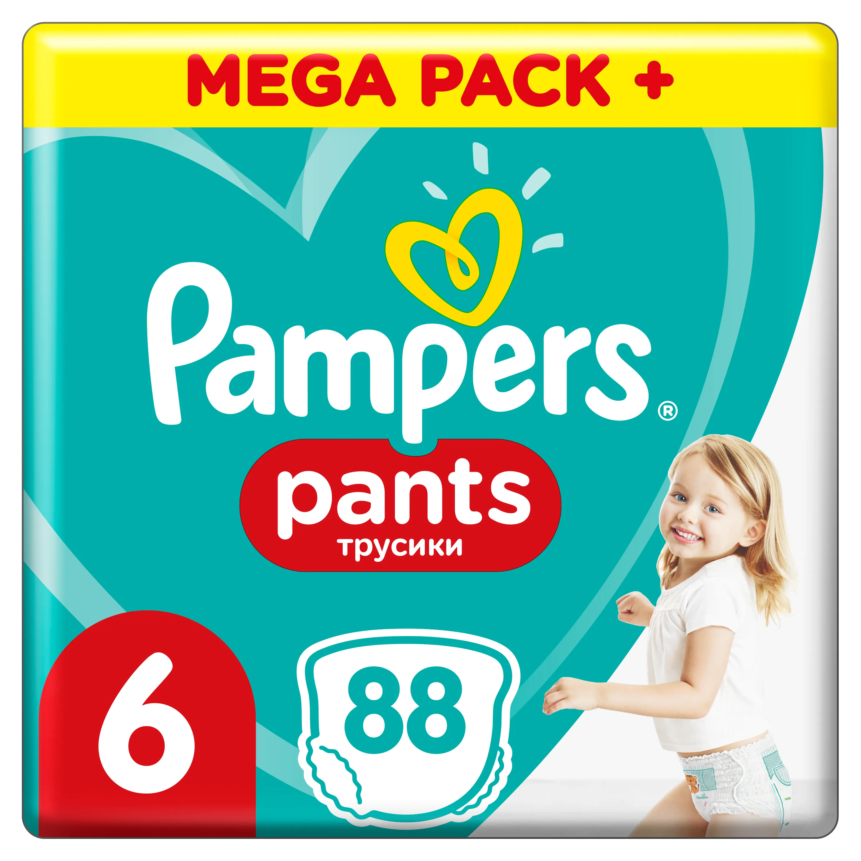 Pampers Pants, pieluchomajtki, rozmiar 6, 15+ kg, 88 sztuk