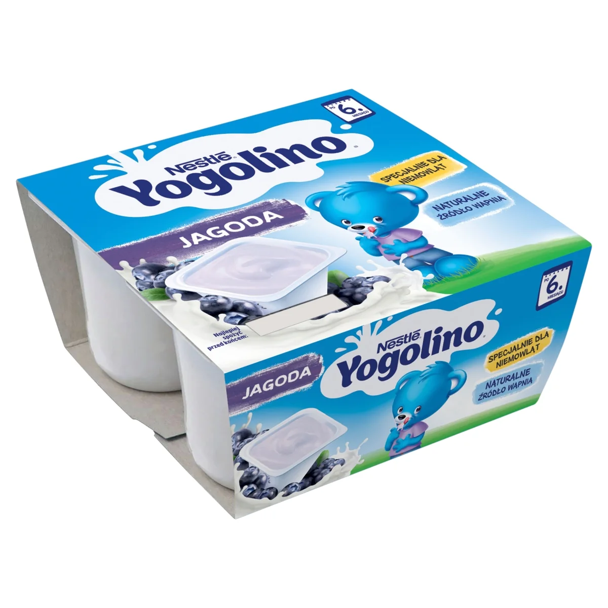 Nestle Yogolino deserek mleczno-owocowy jagoda dla niemowląt po 6 miesiącu, 400 g