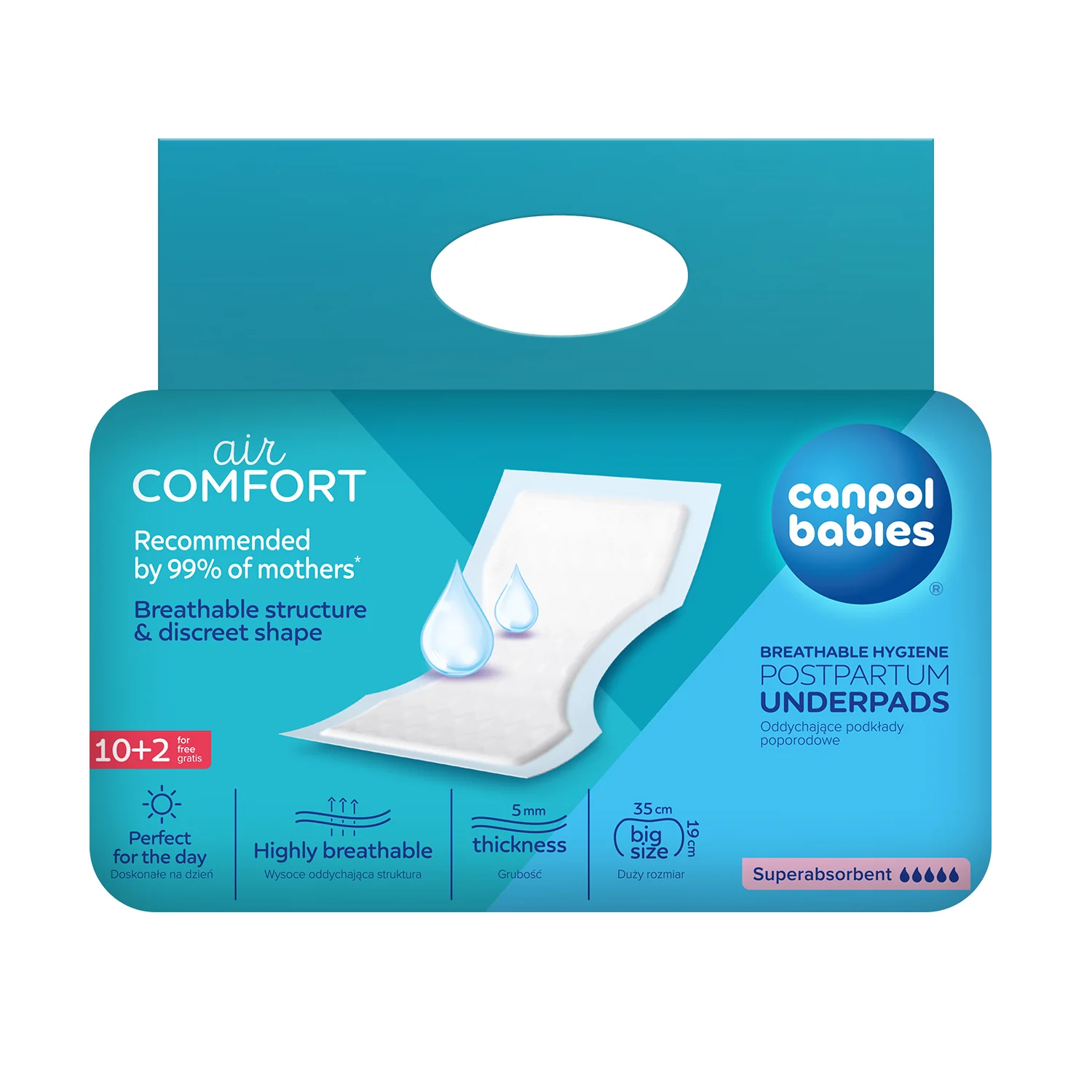 Canpol Babies airCOMFORT podkłady poporodowe 12 sztuk