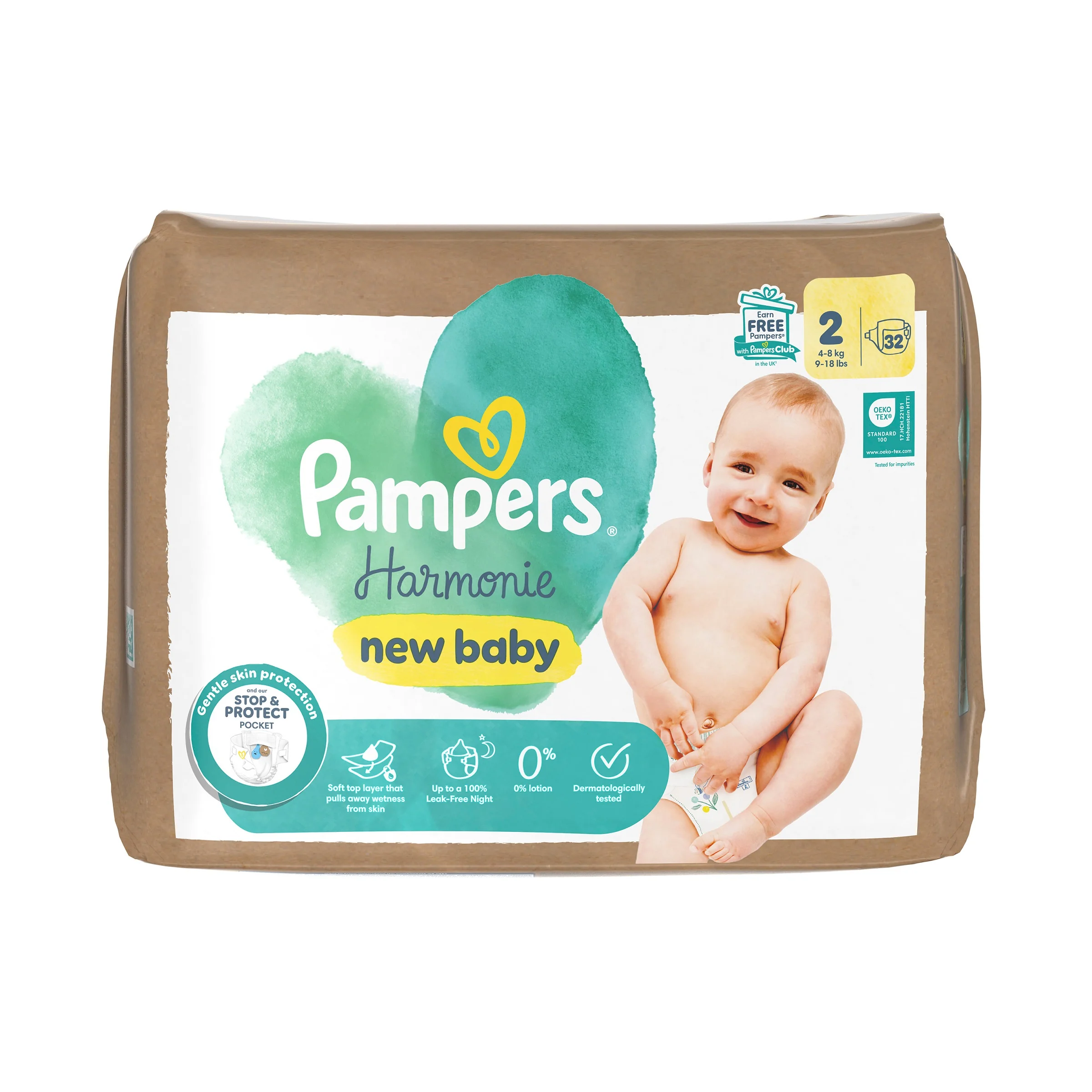 Pampers Harmonie new baby pieluszki rozmiar 2 4-8kg, 32 sztuki