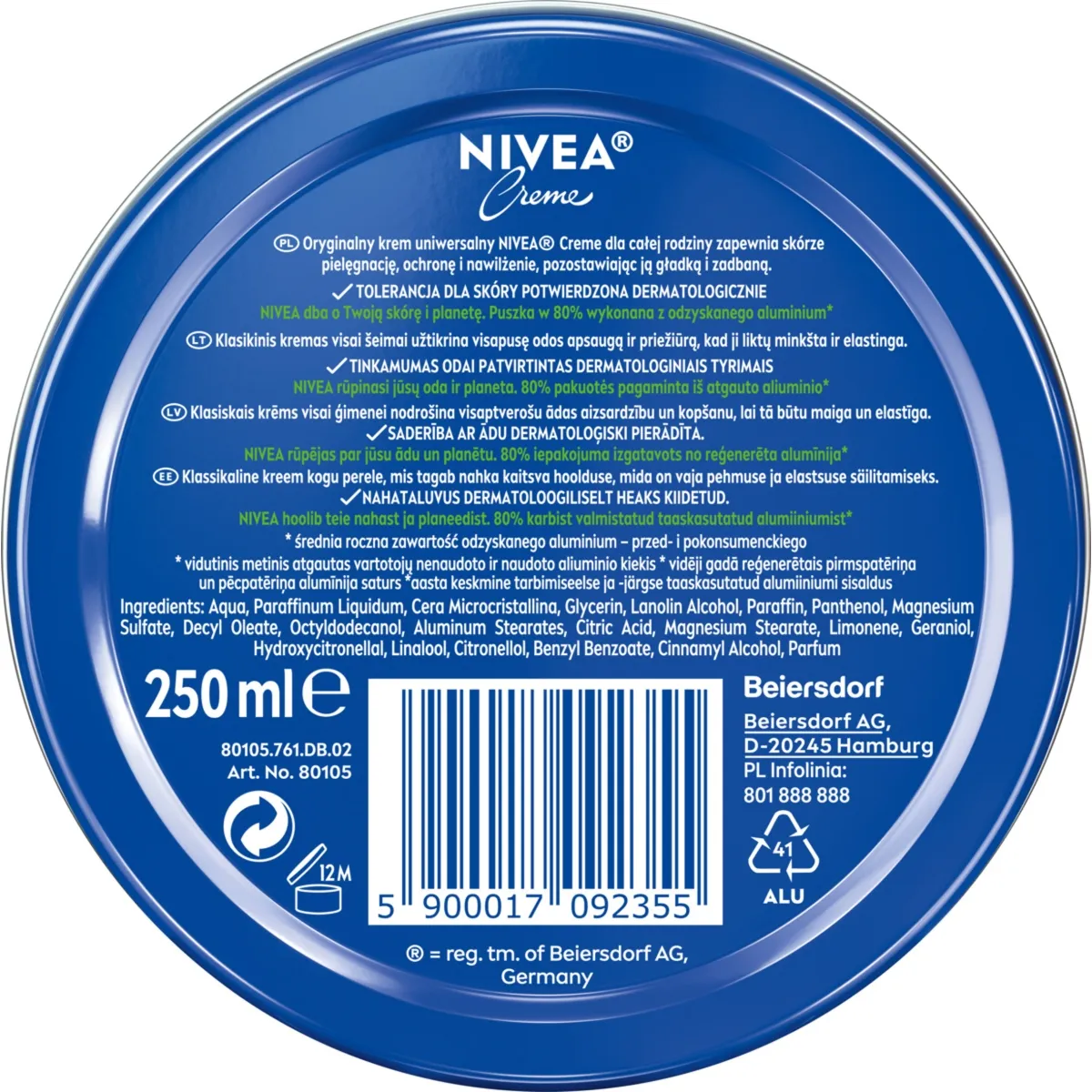 Nivea Creme krem uniwersalny, 250 ml