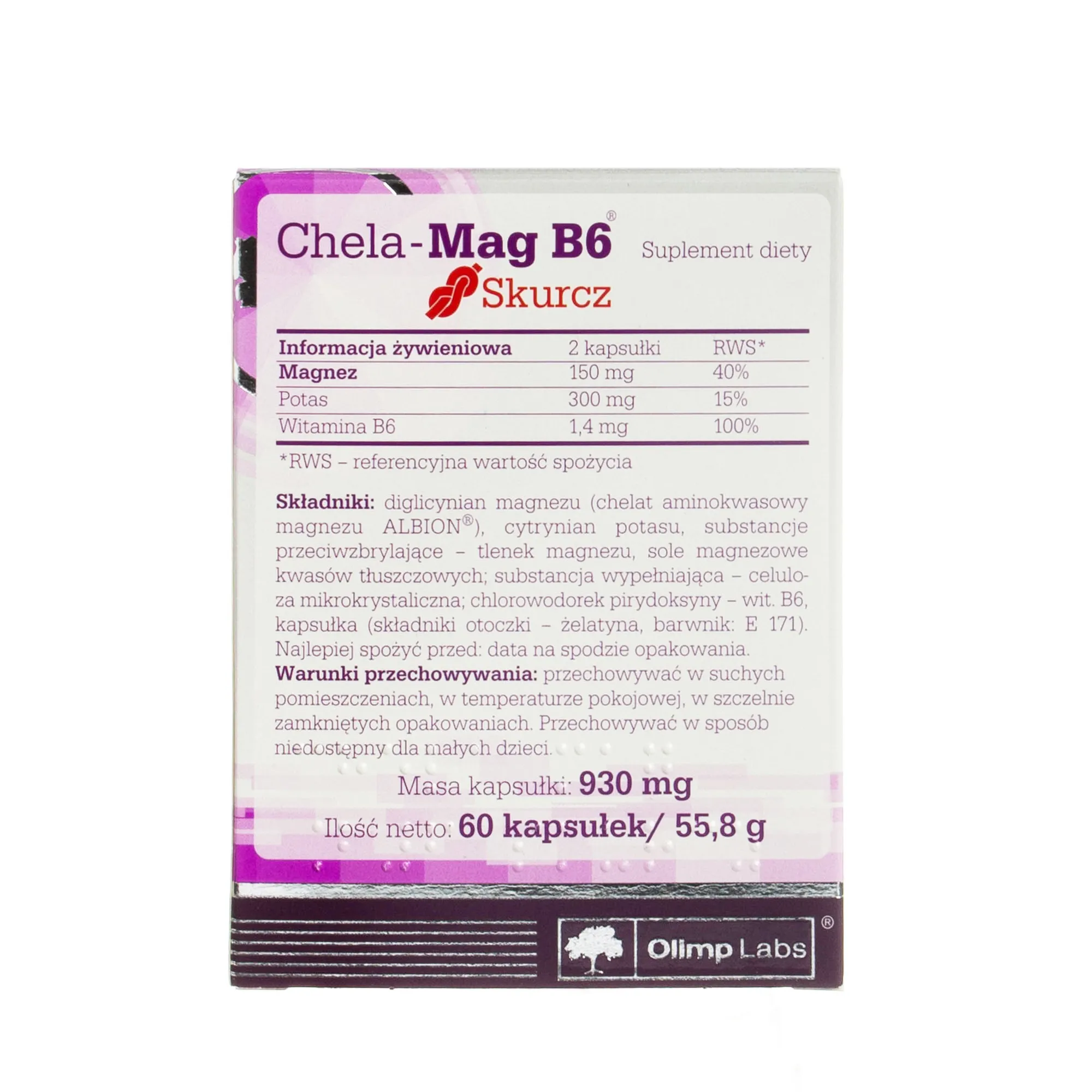 Olimp Chela-Mag B6 Skurcz, suplement diety, 60 kapsułek 