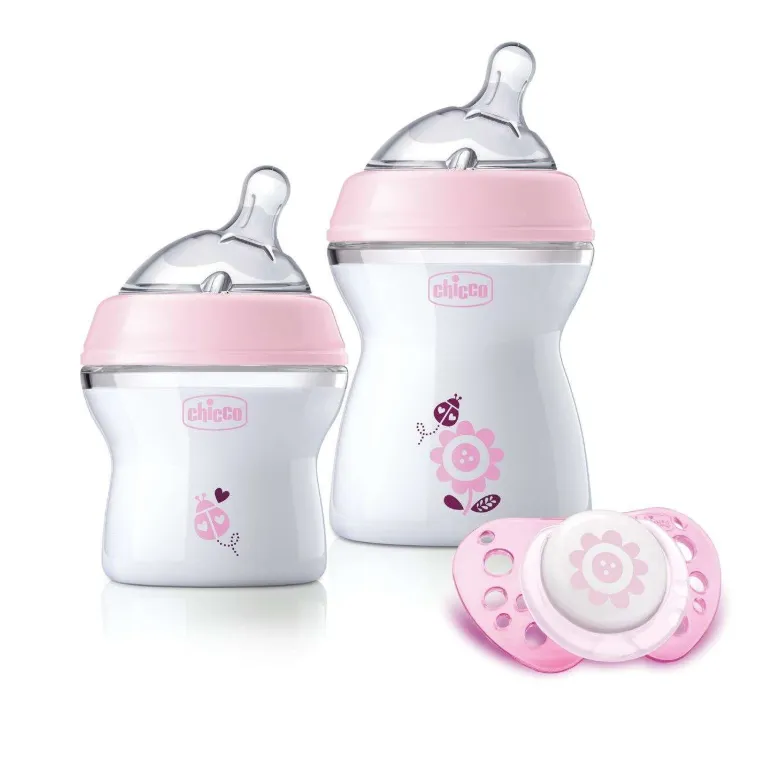 Chicco, zestaw do karmienia dla niemowląt 0m +, różowy 