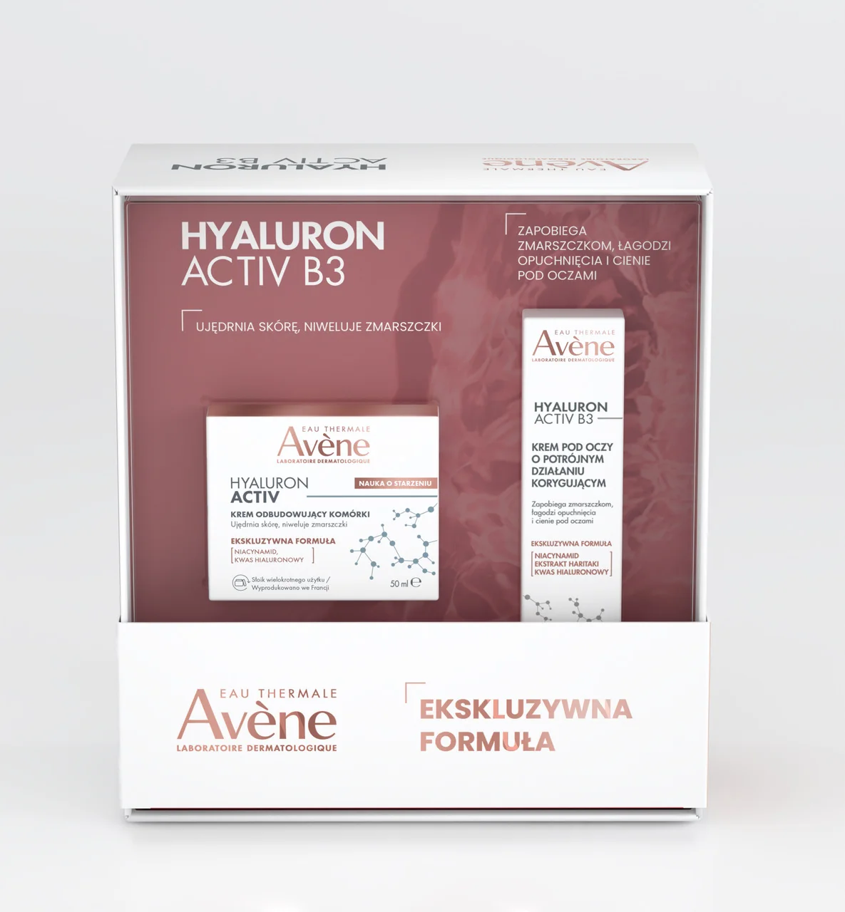 Avène Hyaluron Activ B3 Zestaw krem na dzień, 50 ml + krem pod oczy, 15 ml