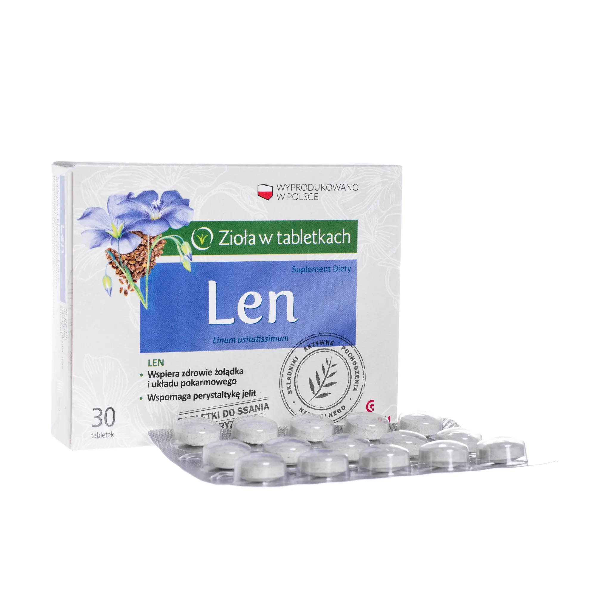 Len, suplement diety, 30 tabletek