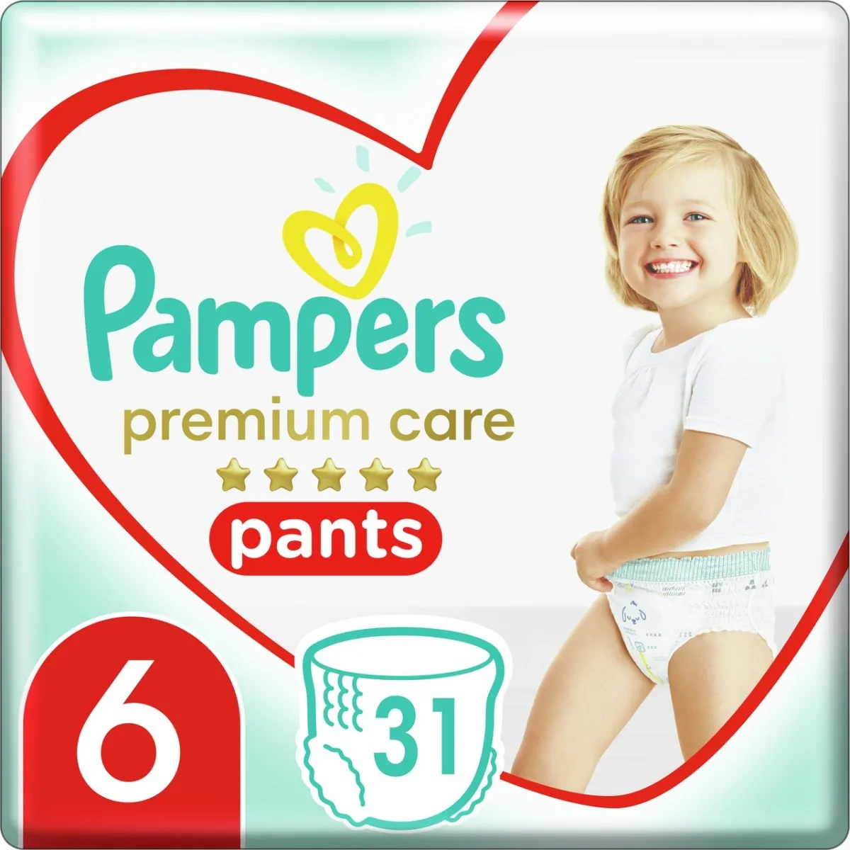 Pampers Premium Care Pants, pieluchomajtki, rozmiar 6, od 15 kg, 31 sztuk