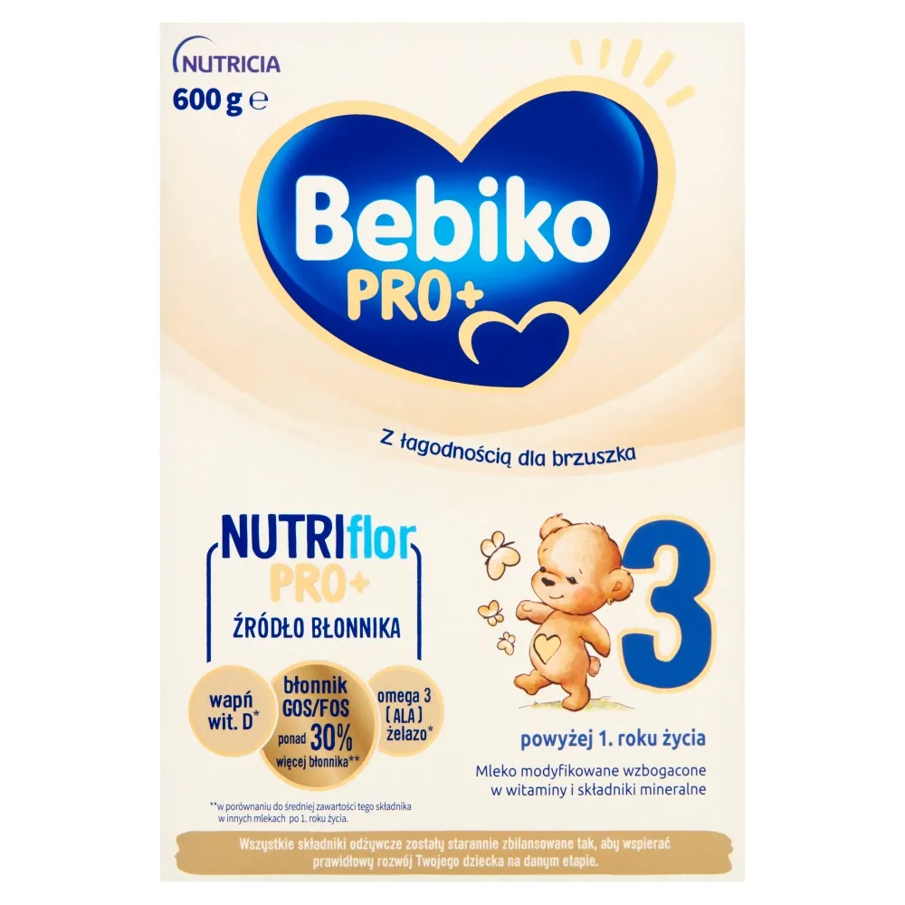 Bebiko Pro+ 3, mleko modyfikowane dla dzieci powyżej 1. roku życia, 600 g