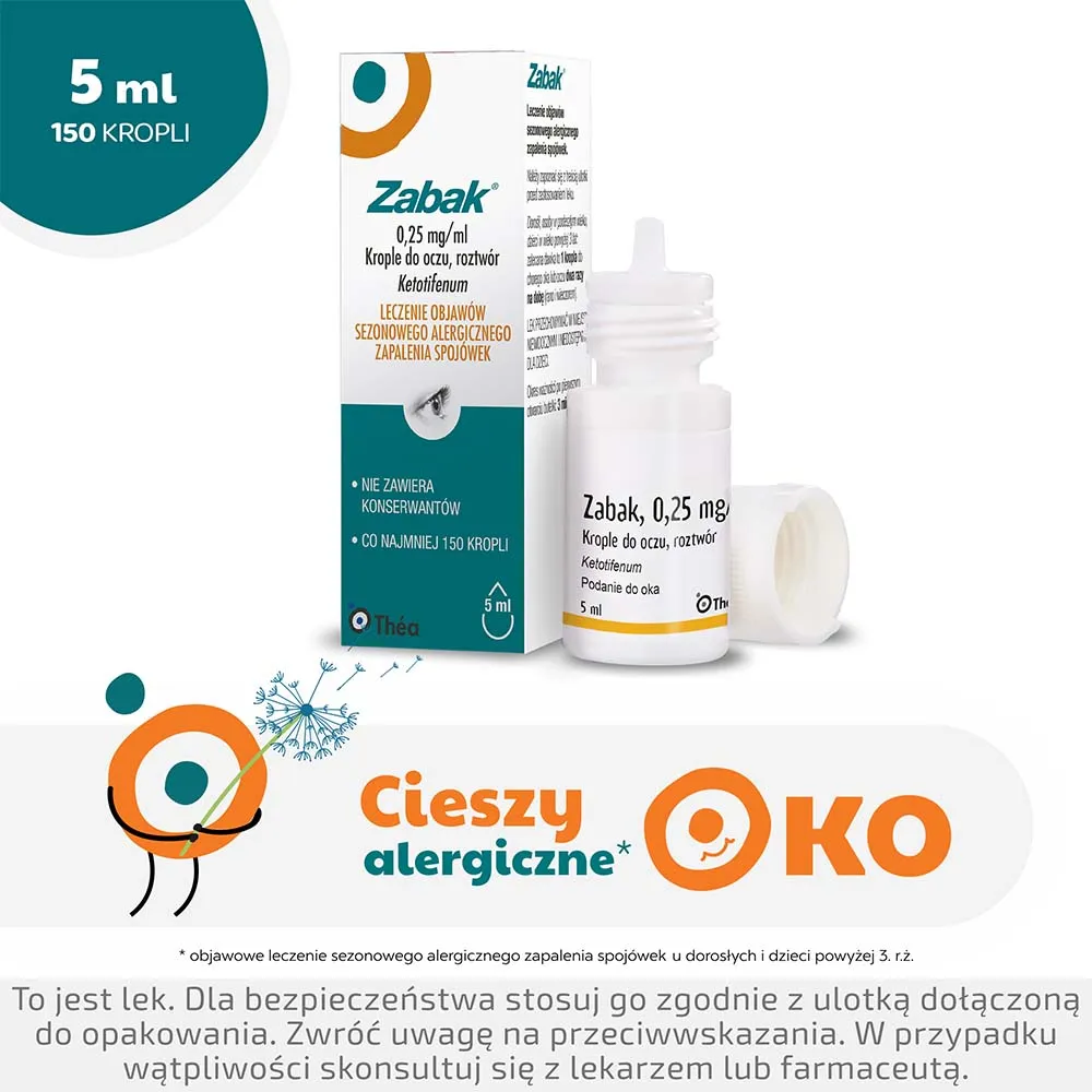 Zabak, 0,25 mg/ml, krople do oczu, 5 ml