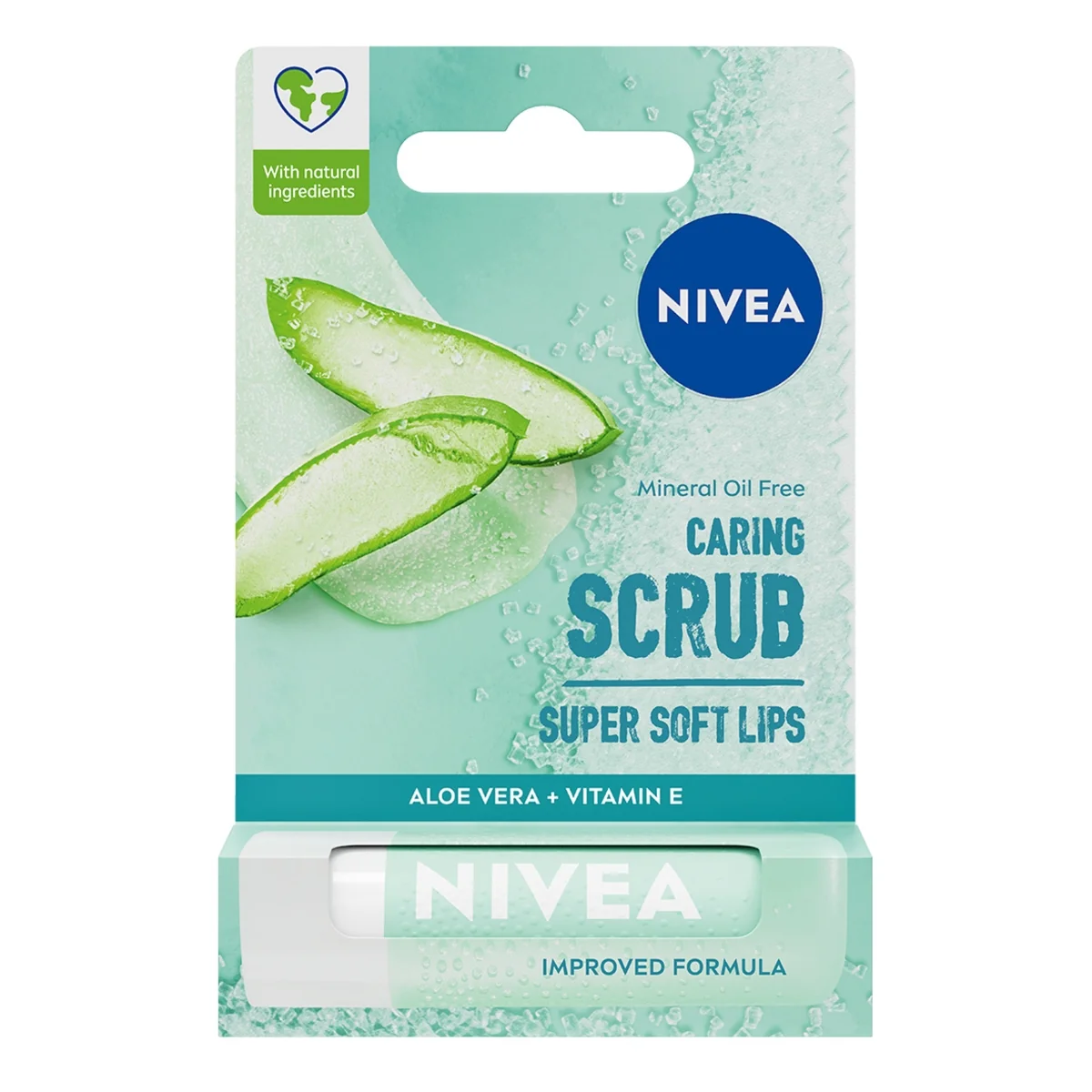 Nivea Caring Lip Scrub pielęgnujący peeling do ust Aloes, 4,8 g