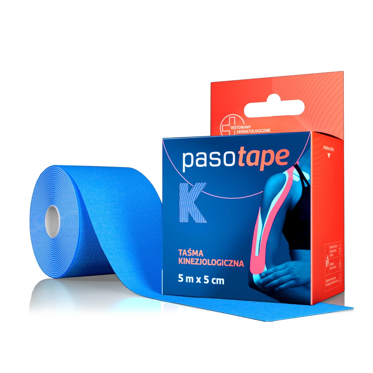 Pasotape taśma kinezjologiczna 5 m x 5 cm niebieska, 1 sztuka