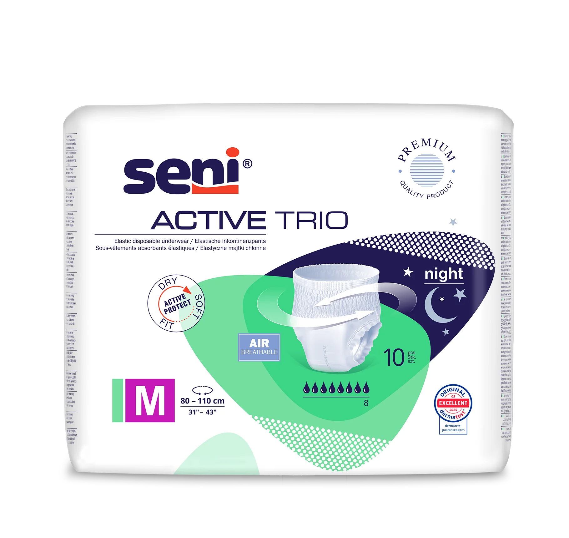 Seni Active Trio majtki chłonne, rozmiar M, 10 sztuk