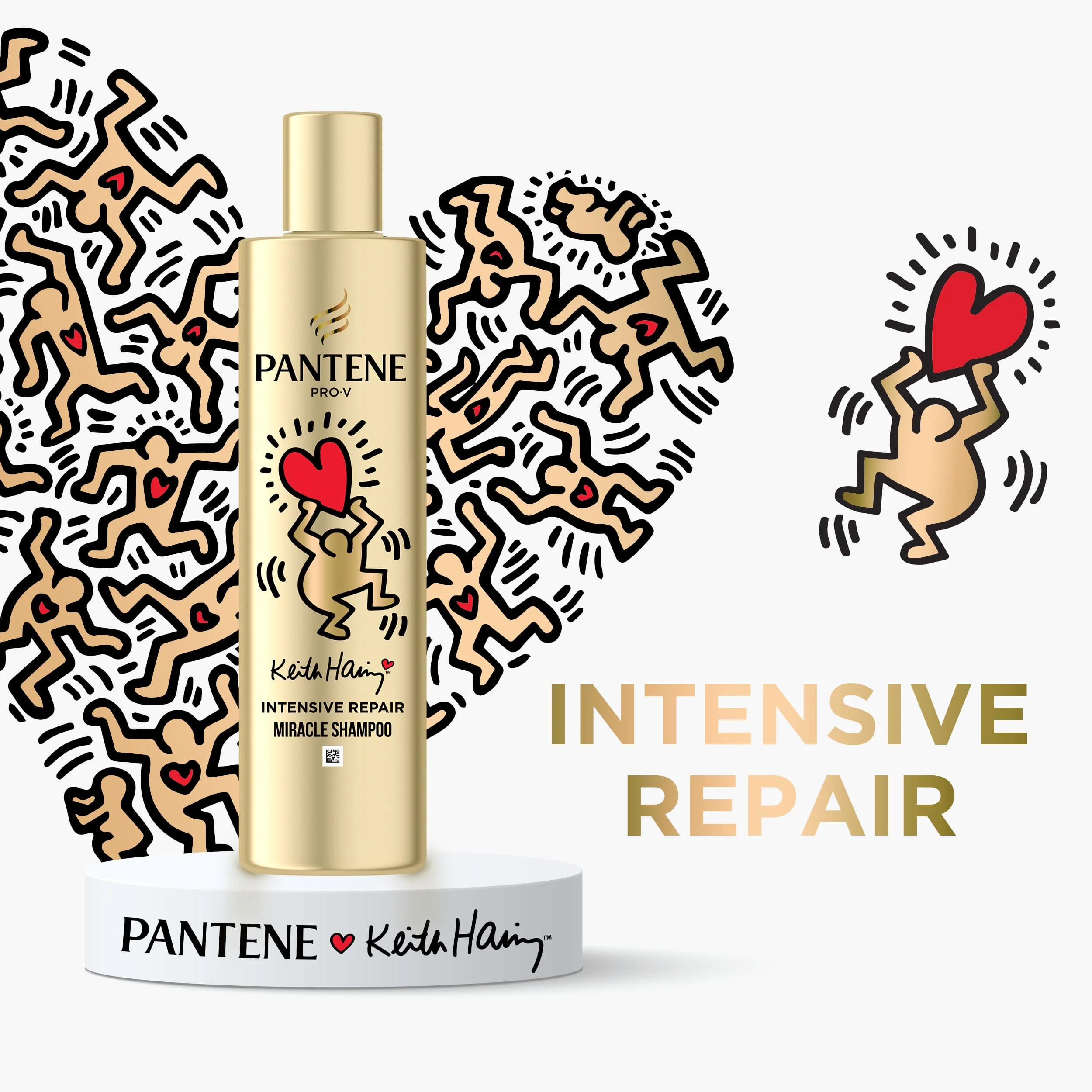 Pantene Arist Edition Keith Haring Intensive Repair Xmass Zestaw olejek do włosów, 100ml + maska do włosów, 300ml + szampon, 250ml + odżywka, 220ml