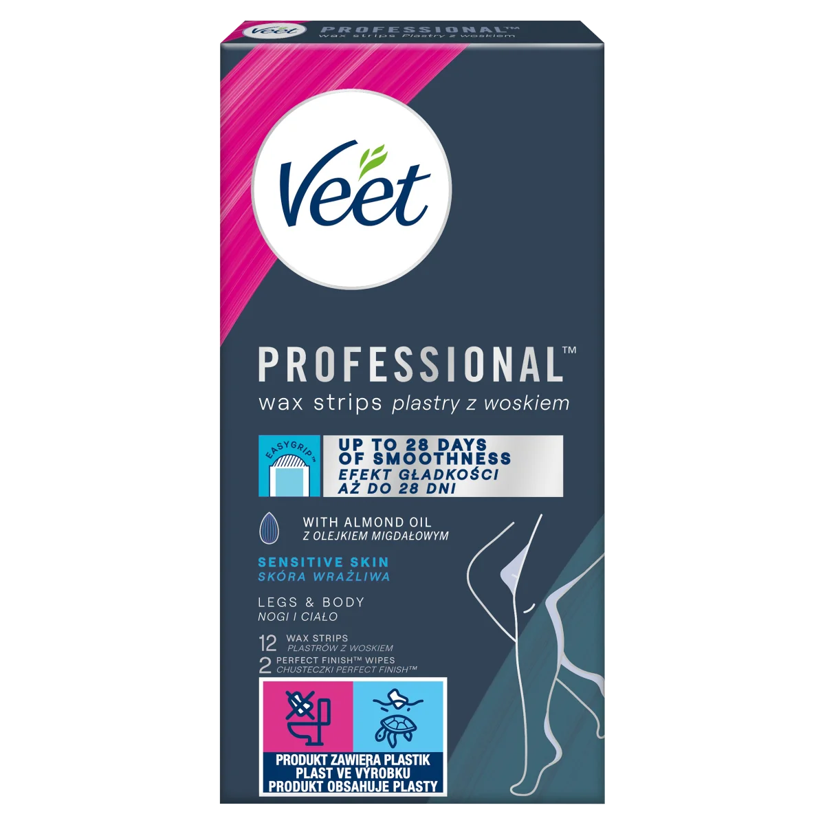 Veet Easy-Gel plastry do depilacji z woskiem do skóry wrażliwej, 12 szt.