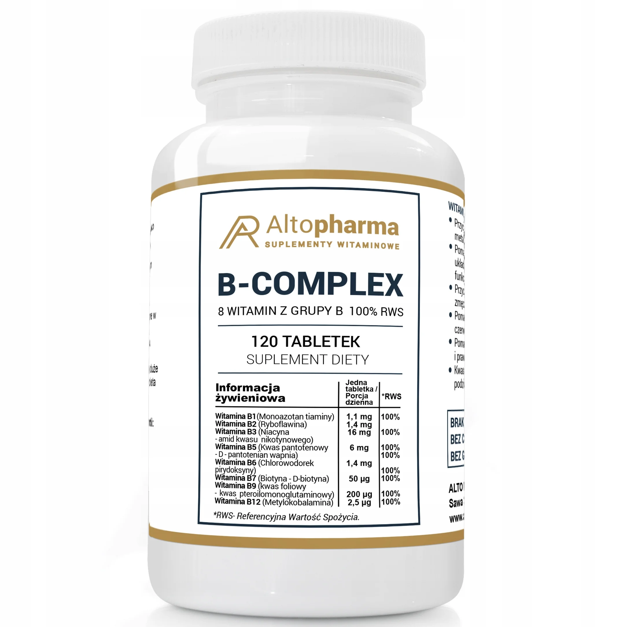 Altopharma Witamina B-Complex 100% RWS 120 kapsułek