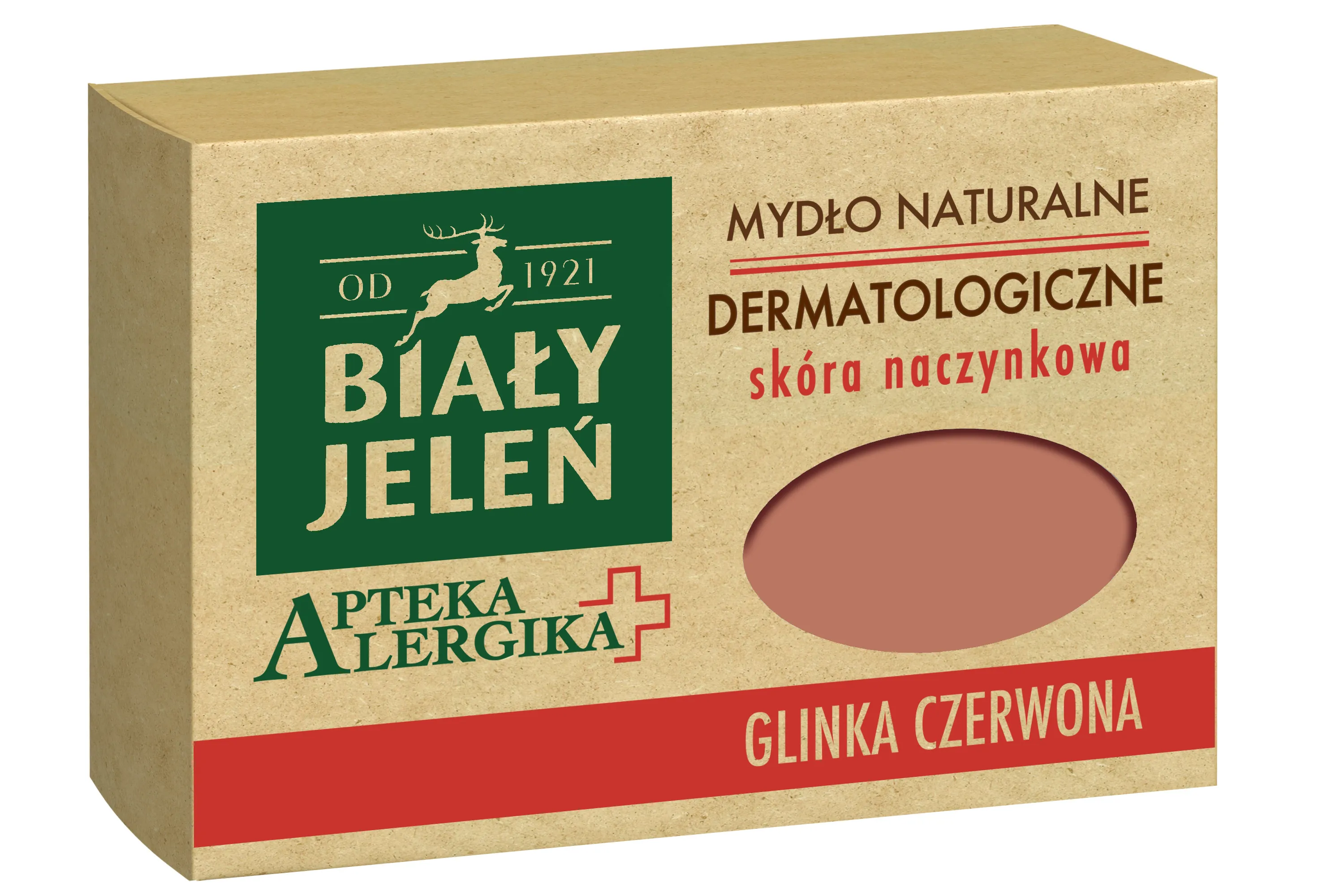 Biały Jeleń Apteka Alergika, mydło naturalne Glinka czerwona, 125 g